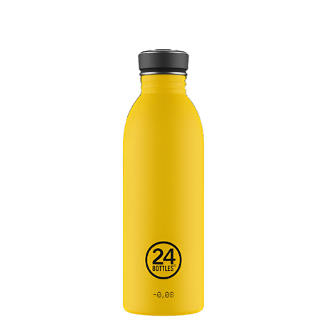 24Bottles Urban drikkeflaske 500 ml i taxi-gul farge med sort lokk i minimalistisk design