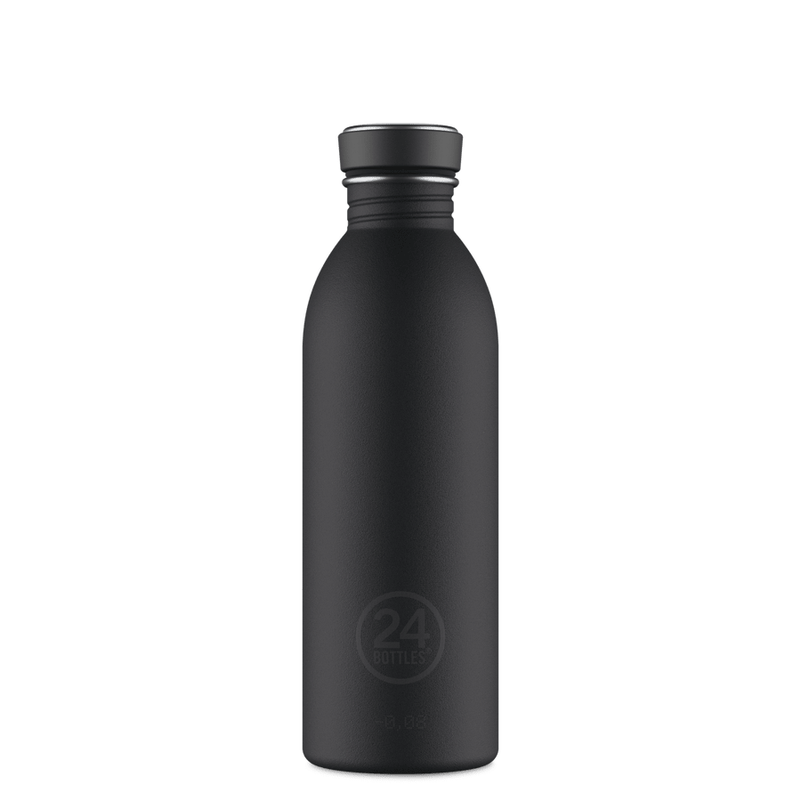 24Bottles Urban Drikkeflaske 500 ml - Tuxedo Black sett forfra på hvit bakgrunn