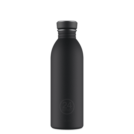 24Bottles Urban Drikkeflaske 500 ml - Tuxedo Black sett forfra på hvit bakgrunn