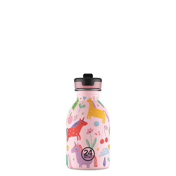 24Bottles Urban drikkeflaske barn 250 ml med fargerikt Magic Friends-mønster
