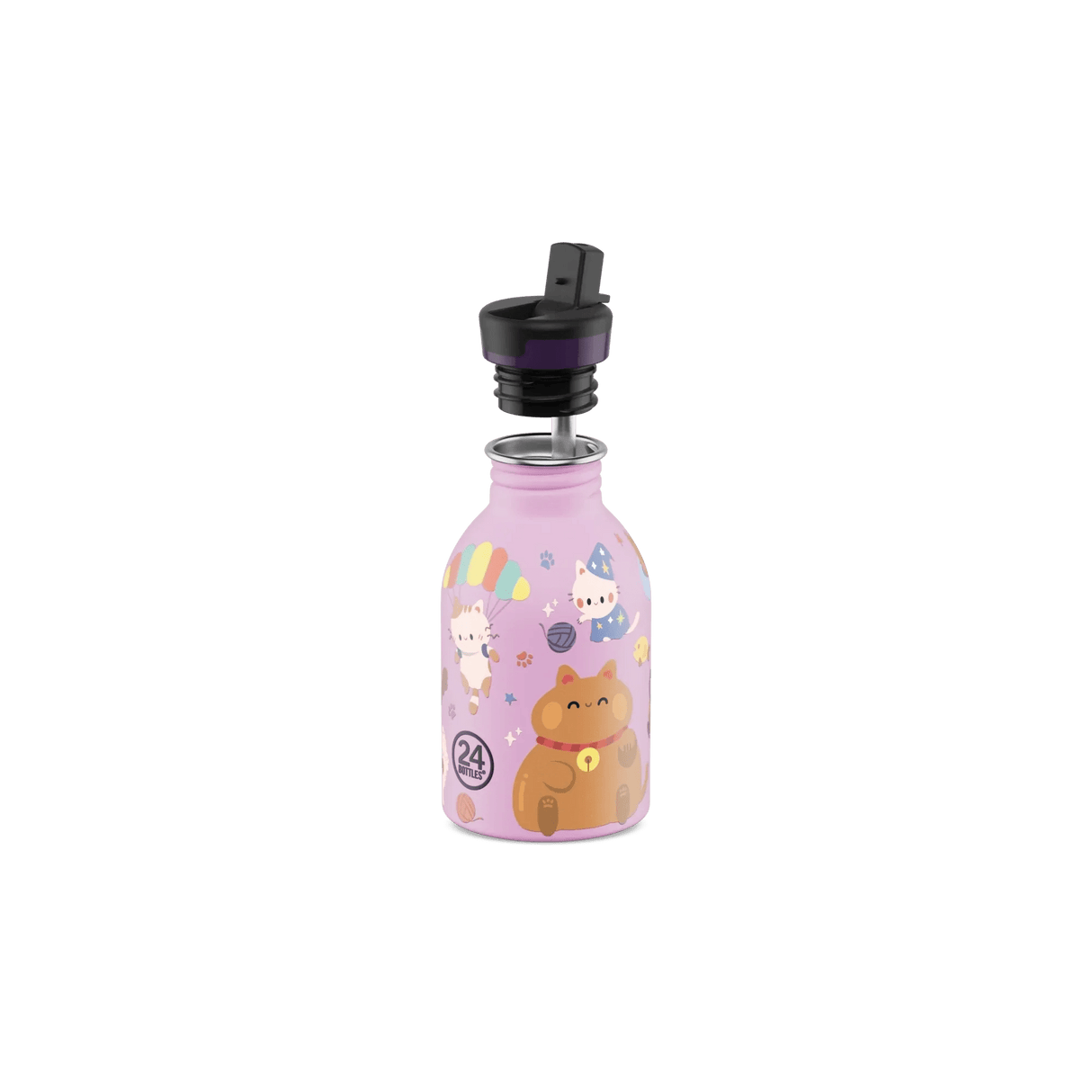 24Bottles Urban Drikkeflaske Barn 250 ml Meow Friends i rustfritt stål, detaljbilde