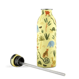 24Bottles Urban drikkeflaske for barn 500 ml med jungeldyrmønster og avtagbart sugerør