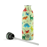 24Bottles Urban drikkeflaske barn 500 ml med dinosaurmønster i fargerik design