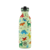 24Bottles Urban Drikkeflaske Barn 500 ml - Jurassic Friends med drikketut, lett og praktisk, sett forfra