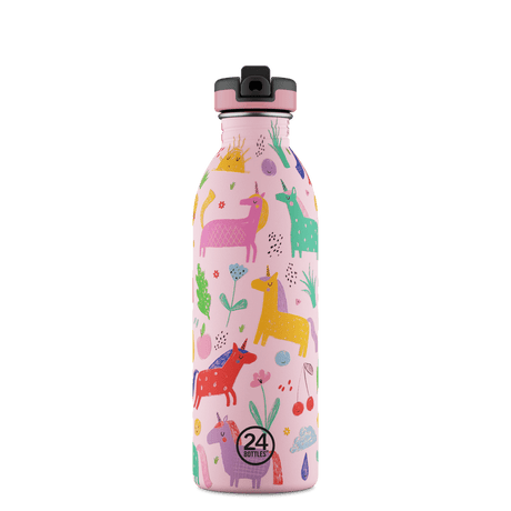 24Bottles Urban drikkeflaske barn 500 ml Magic Friends i rosa med sportskork
