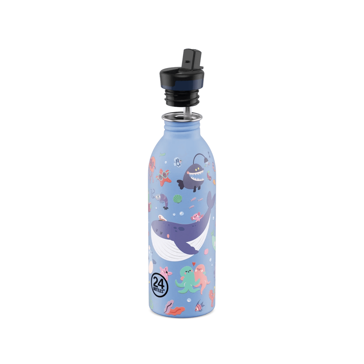 24Bottles Urban Drikkeflaske Barn 500 ml Ocean Friends i rustfritt stål, detaljbilde