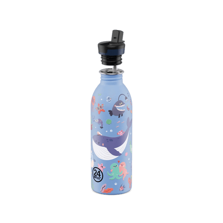 24Bottles Urban Drikkeflaske Barn 500 ml Ocean Friends i rustfritt stål, detaljbilde