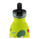 24Bottles Urban Drikkeflaske Barn 500 ml - Veggie Friends øvre halvdel- Suztain.no
