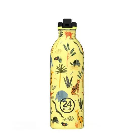 24Bottles Urban Drikkeflaske Barn 500ml - Stone Finish - Jungle Friends - Suztain.no 