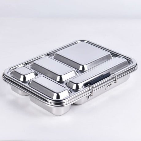 Suztain Matboks i Stål med 5 Rom - Hvit Suztain