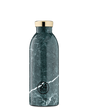 24Bottles Clima Drikkeflaske 500 ml - Green Marble sett forfra på hvit bakgrunn
