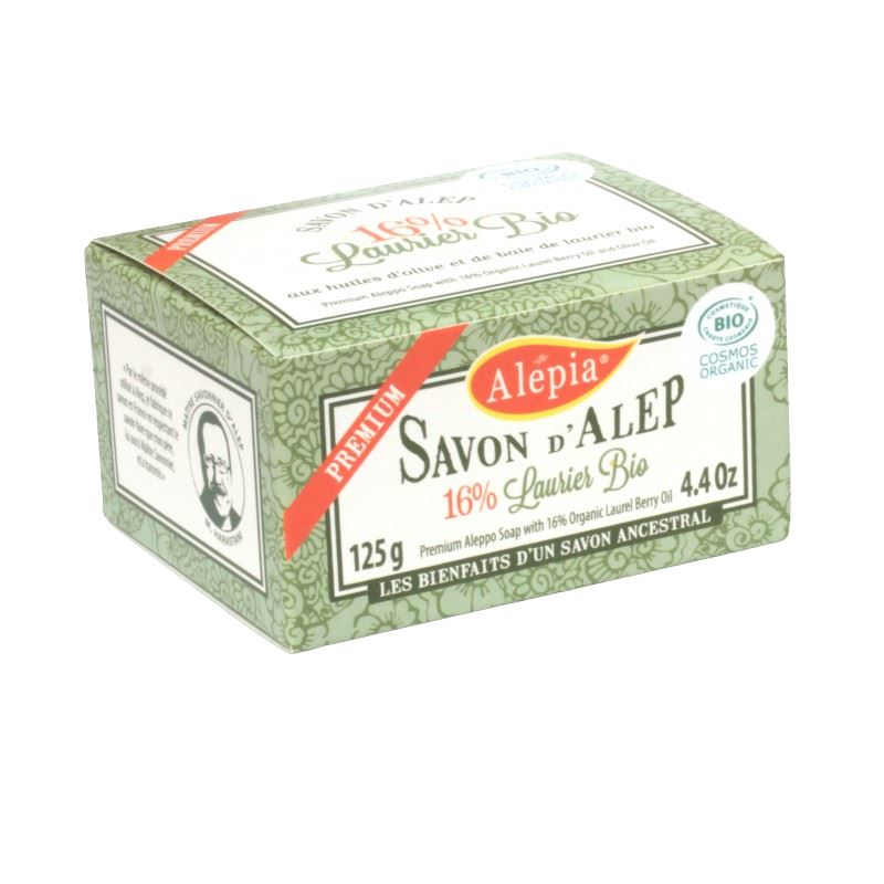 Alépia Premium - Aleppo Soap – 16% Laurbærolje – 125g - Suztain.no 