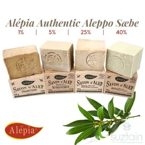 Alépia - Authentic Aleppo Soap - 25% Laurbær Olie – 190g - Suztain.no 
