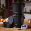 Bokashi Essence Kompostbøtter 2 stk - Sort, inkl. 1 kg Bokashi-strø Suztain.no