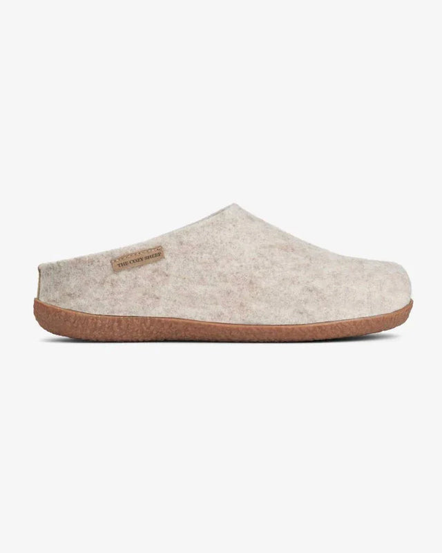 The Cozy Sheep Tøffel med gummisål – Beige Suztain.no