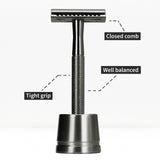 Bambaw Safety Razor med holder - Sort - Suztain.no 
