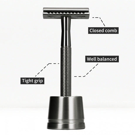 Bambaw Safety Razor med holder - Sort - Suztain.no 