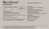 Pharma Nord Bio-Chrom ChromoPrecise 100 µg, bakside av esken med 60 tabletter og innholdsfortegnelse