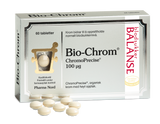 Pharma Nord Bio-Chrom ChromoPrecise 100 µg, eske med 60 tabletter og hvite tabletter foran