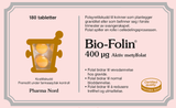 Pharma Nord Bio-Folin 400 µg, forside av fersken eske med 180 tabletter