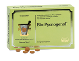 Pharma Nord Bio-Pycnogenol, eske med 90 tabletter og rødbrune tabletter foran