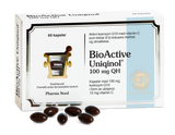 Pharma Nord BioActive Uniqinol 100 mg, eske med 60 kapsler og mørke Q10-kapsler foran