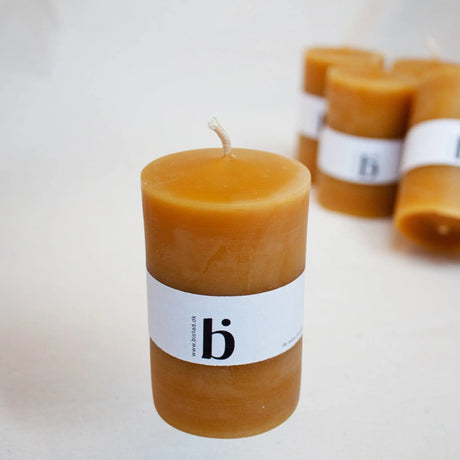 Bistad Kubelys av Bivoks - 100% Ren Naturlig Voks | 7,5 cm Bistad
