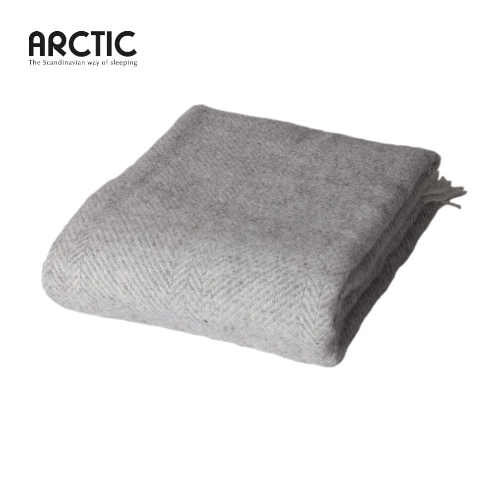 Arctic Ullpledd Herringbone 130x200 cm - Light Grey