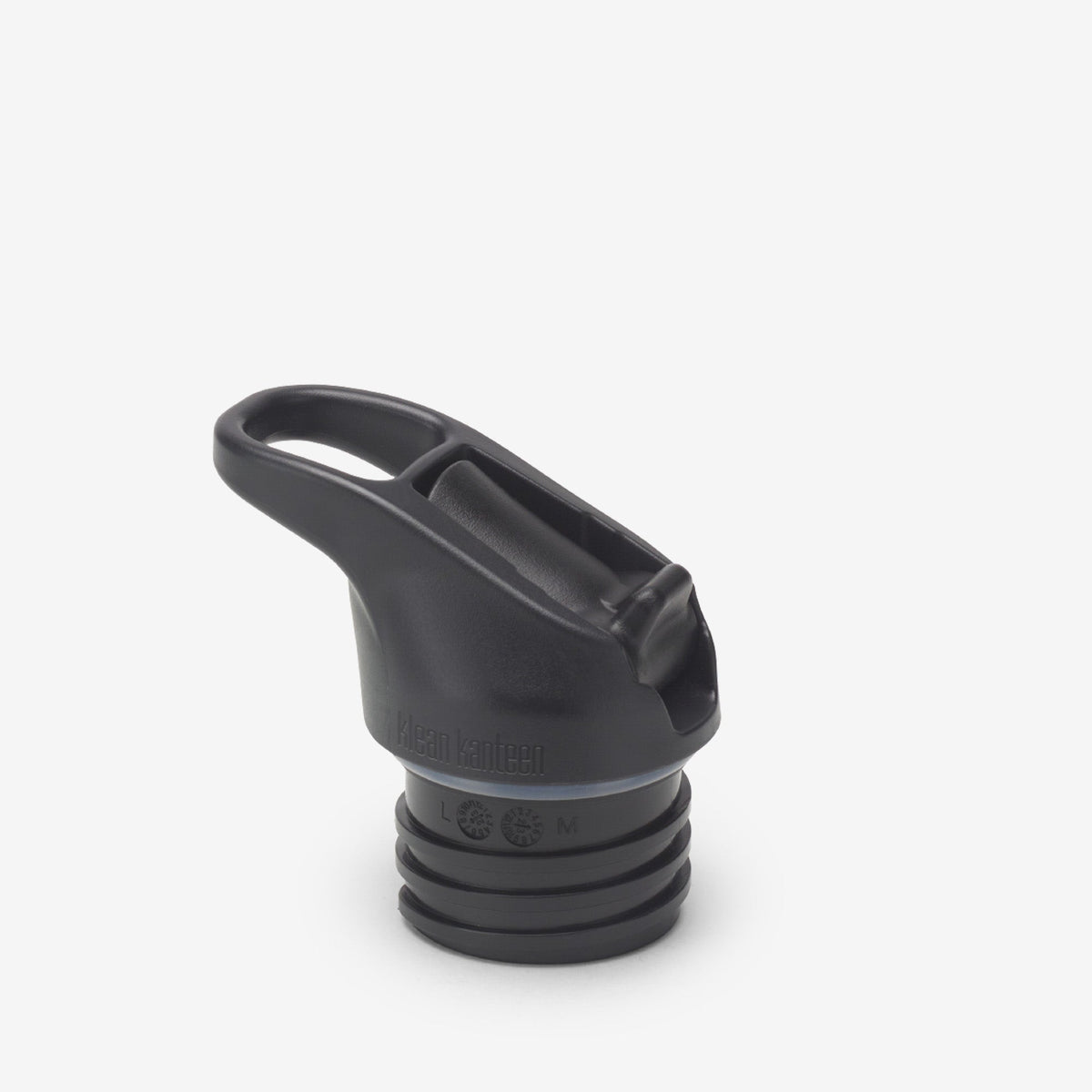 Klean Kanteen Classic Flip Seal Sport Cap uten sugerør i svart, sett fra siden