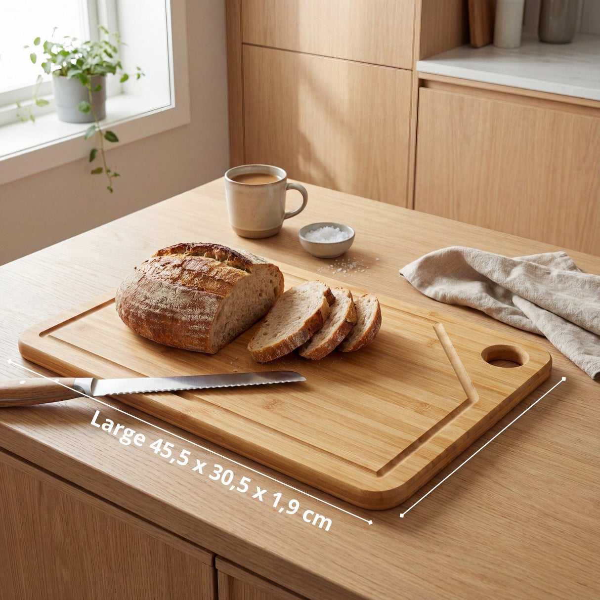 Suztain Skjærefjøler i Økologisk Bambus - Sett med 3 inkl. Holder