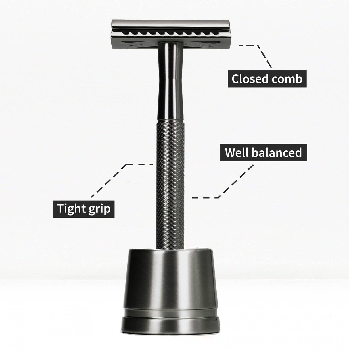 Bambaw Safety Razor med holder - Sort - Suztain.no 