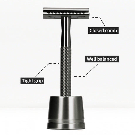 Bambaw Safety Razor med holder - Sort - Suztain.no 