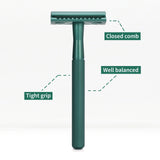 Bambaw Barberskraber Safety Razor - Sea Green - Suztain.no 