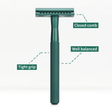 Bambaw Safety Razor med holder - Sea Green - Suztain.no 