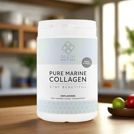 Plent Marine Collagen – Naturell 300 g i hvit beholder.