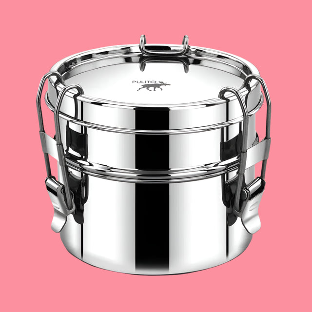 Pulito Airtight Bento Matboks i rustfritt stål med lufttett design og BPA-fri silikon – ideell for lunsj, skole og reise. Suztain.no