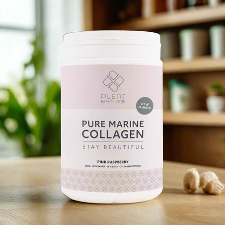 Plent Marine Collagen Bringebær - 300 g - Suztain.no 