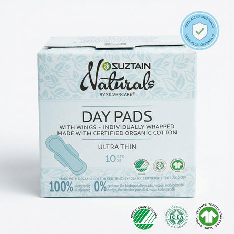 Silvercare® by Suztain Ultratynn med Vinger - Dagbind (10stk)