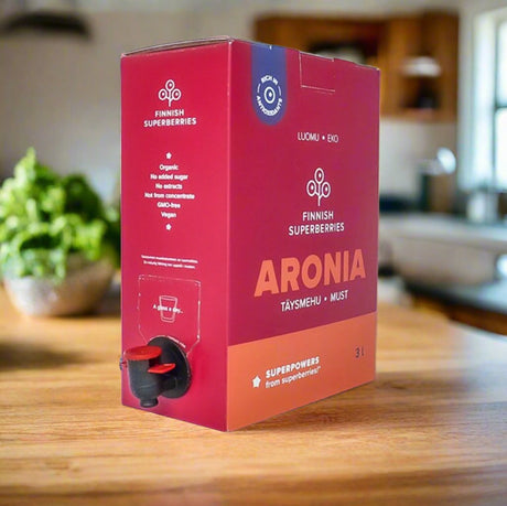 Finsk Økologisk Aroniajuice – 3 liter - Suztain.no 