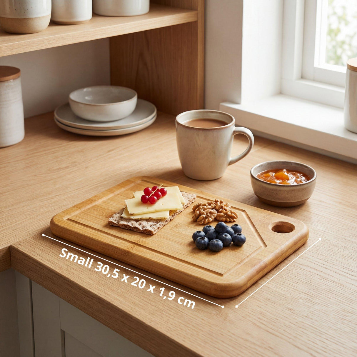 Suztain Skjærefjøler i Økologisk Bambus - Sett med 3 inkl. Holder