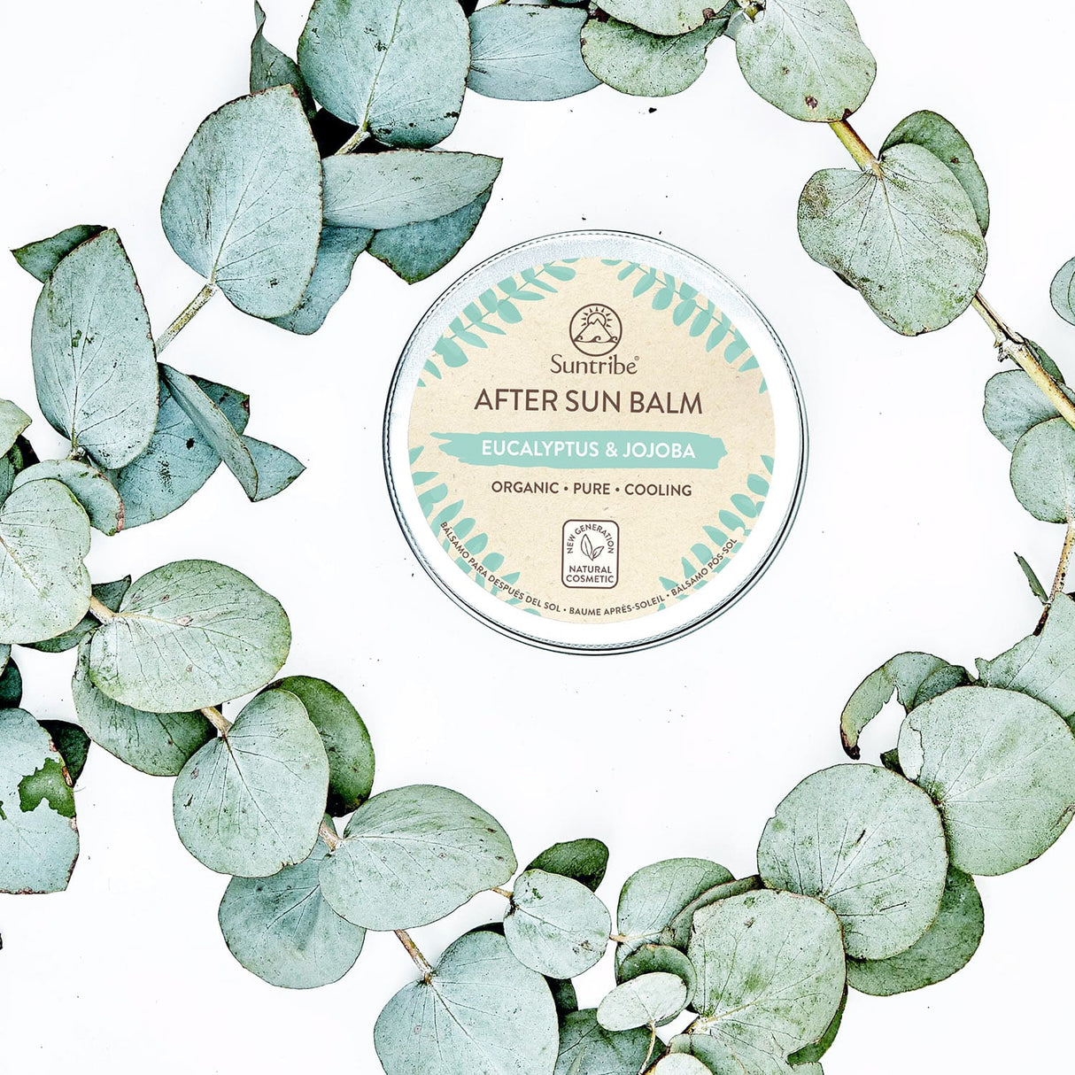 Suntribe All Natural Aftersun Balm Eucalyptus & Jojoba, 100 ml - Suztain.no 