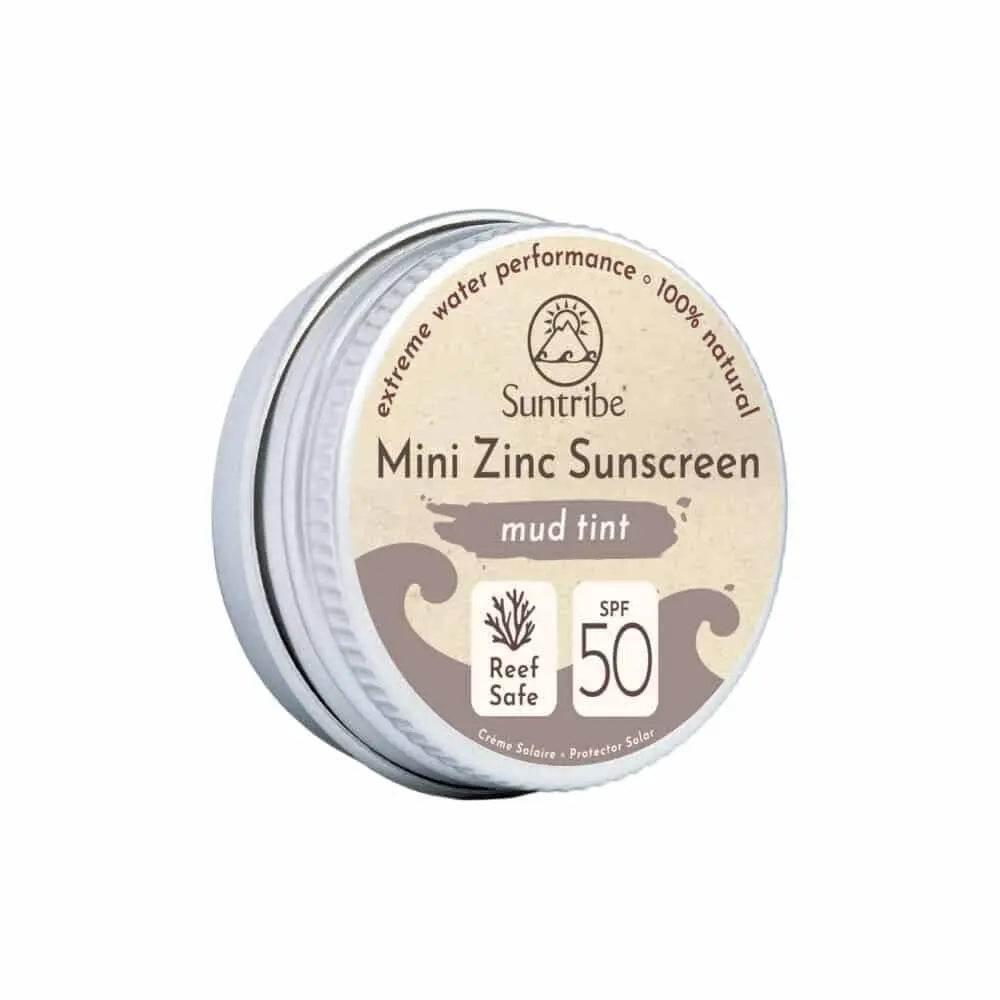 Suntribe Naturlig Ansigts & Sport Mini Solcreme SPF 50 - Mud Tint - Suztain.no 