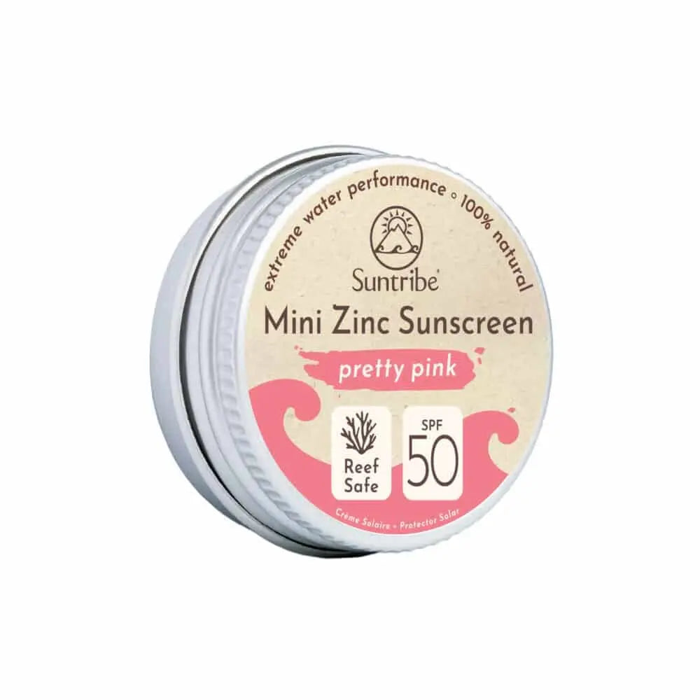 Suntribe Naturlig Ansigts & Sport Mini Solcreme SPF 50 - Pretty Pink - Suztain.no 