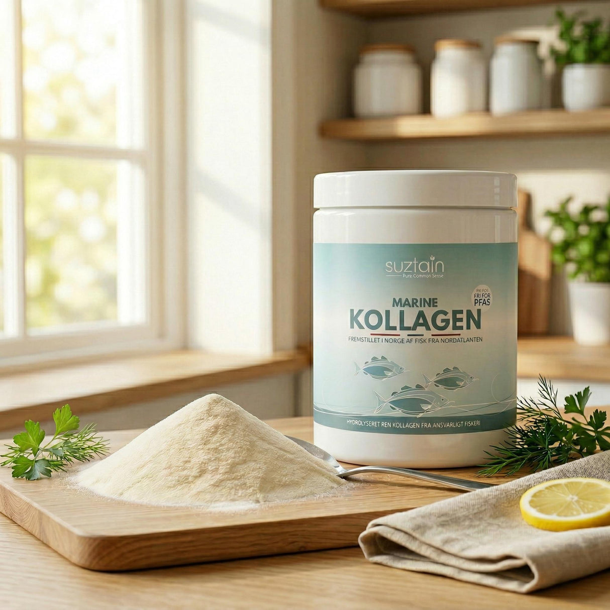 Suztain Marine Collagen med C-vitamin - Natural 300 gram