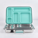 Suztain Matboks i stål med 5 rom i mintfarget interiør for organisert oppbevaring