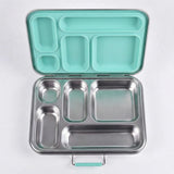 Suztain Matboks i stål med 5 rom, mintgrønn innside, egnet for matoppbevaring