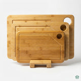 Suztain Skjærefjøler i Økologisk Bambus - Sett med 3 inkl. Holder