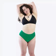 WUKA Bikini Swim Menstruationstrusse - High Waist - Grøn - Suztain.no 