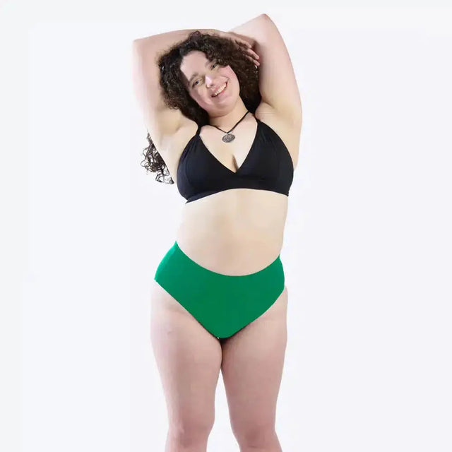 WUKA Bikini Swim Menstruationstrusse - High Waist - Grøn - Suztain.no  Suztain.no