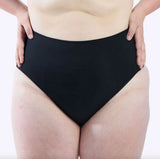 WUKA Bikini Swim Menstruationstrusse - High Waist - Sort - Suztain.no 